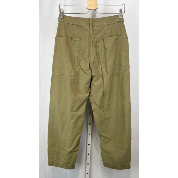 EVERLANE The Fatigue Barrel Pants Cargo Pockets Organic Cotton Linen Khaki 4 - Picture 2 of 11